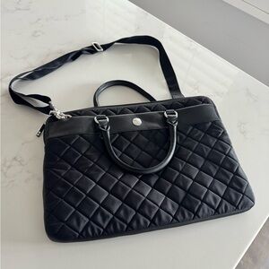 Knomo London Avignon Quilted Laptop Bag Black